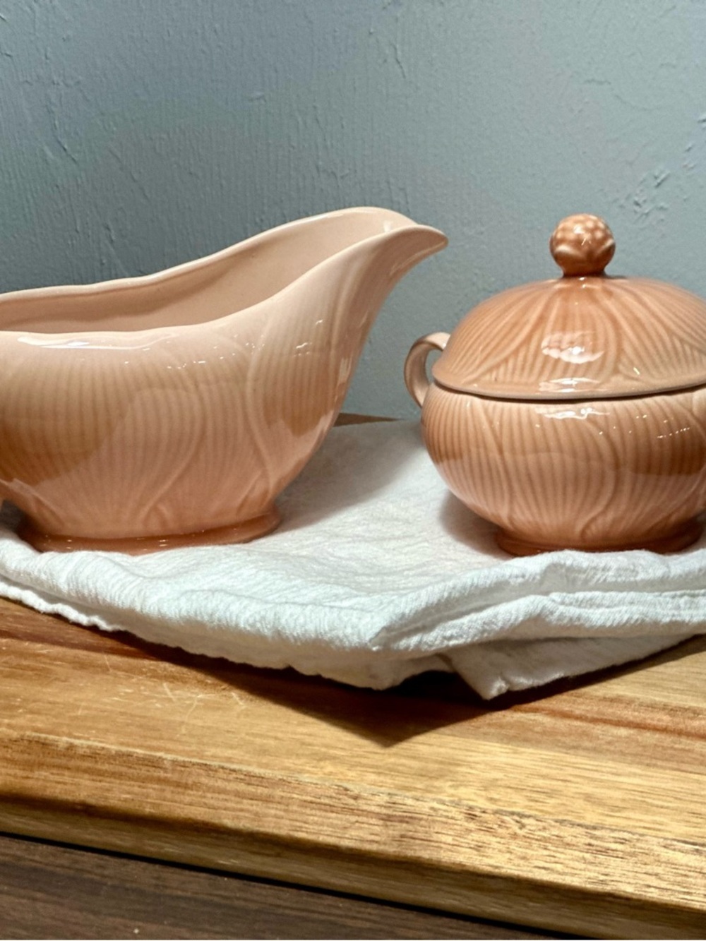 Vintage Peach Mikasa Creamer and Sugar bowl set - Picture 3 of 9